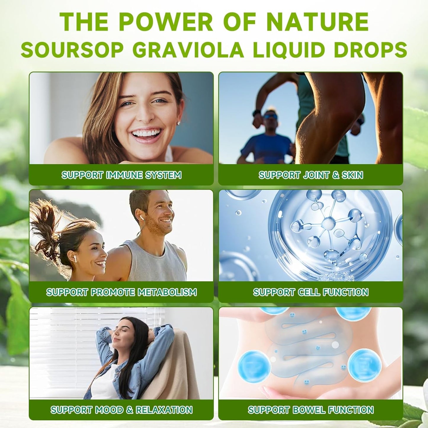 Soursop Graviola Liquid Drops with Sea Moss & Elderberry - 2000mg Pure Extract - Cell Support, Antioxidant, Immune Boost - 2 Fl Oz Bottle - BoostGo Australia