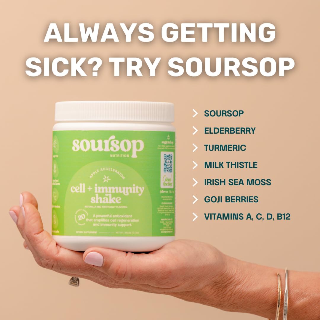 Soursop Nutrition Gummies & Shake Bundle for Cell Health and Immunity Boost with Apple Accelerator