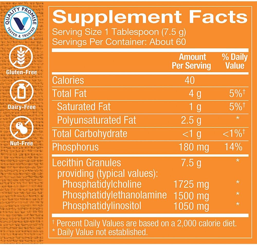 Soy-Based Lecithin Granules for Brain and Nerve Support - 100% Natural Essential Fatty Acids (16 oz)