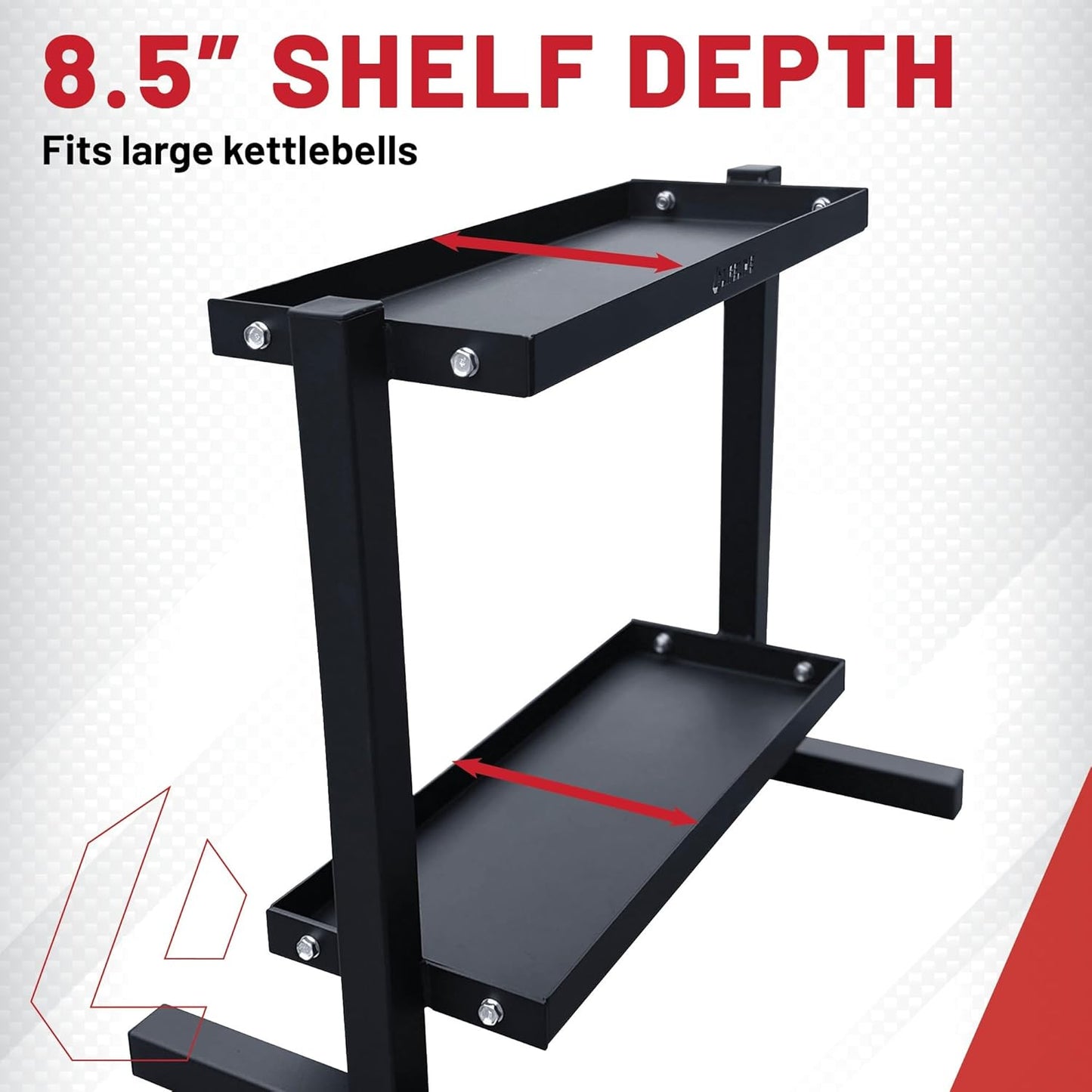 Space-Saving Lifeline Fitness Kettlebell Storage Rack for Organized Home Gyms