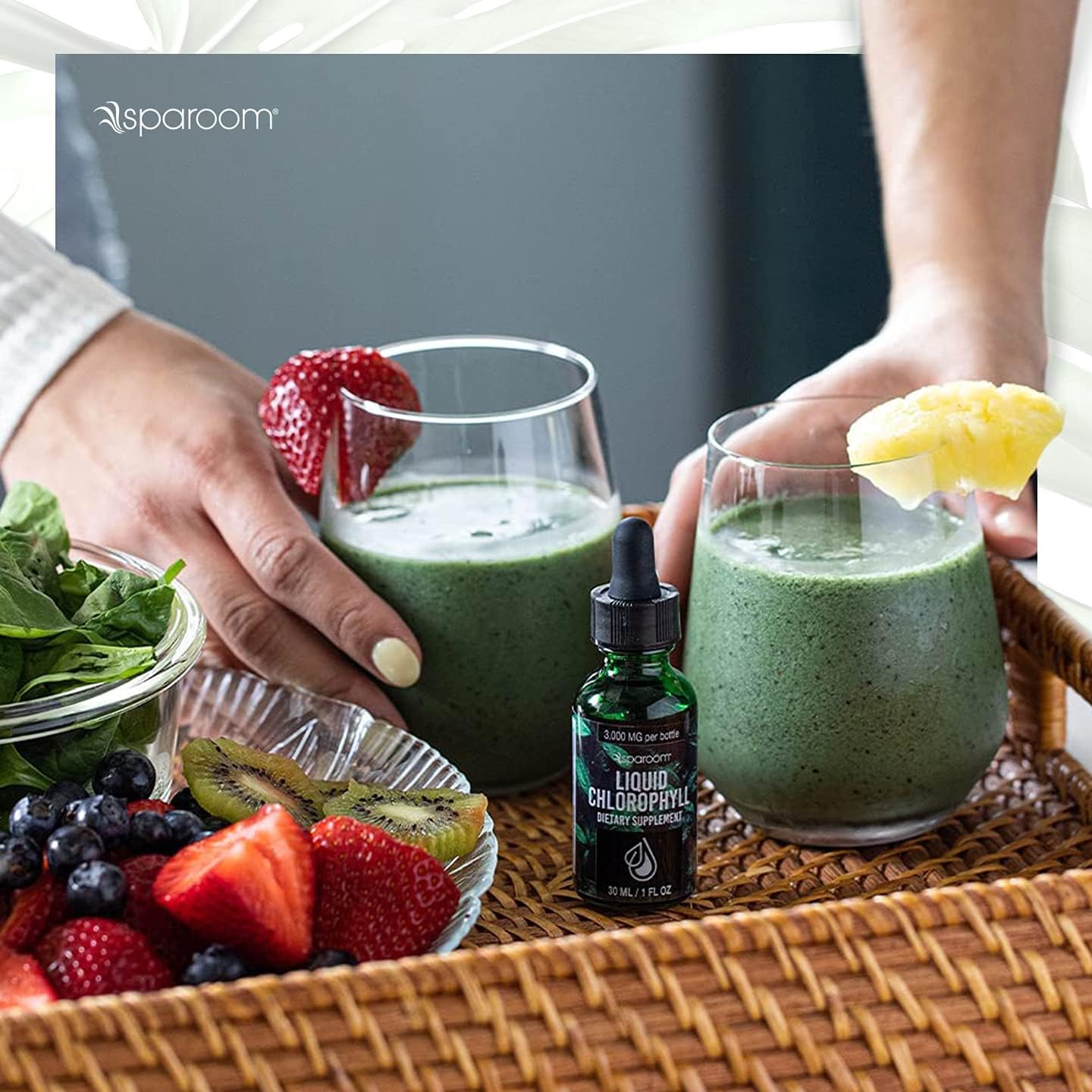 SpaRoom Liquid Chlorophyll Dietary Supplement for Enhanced Health & Wellness - 1 oz Bottle