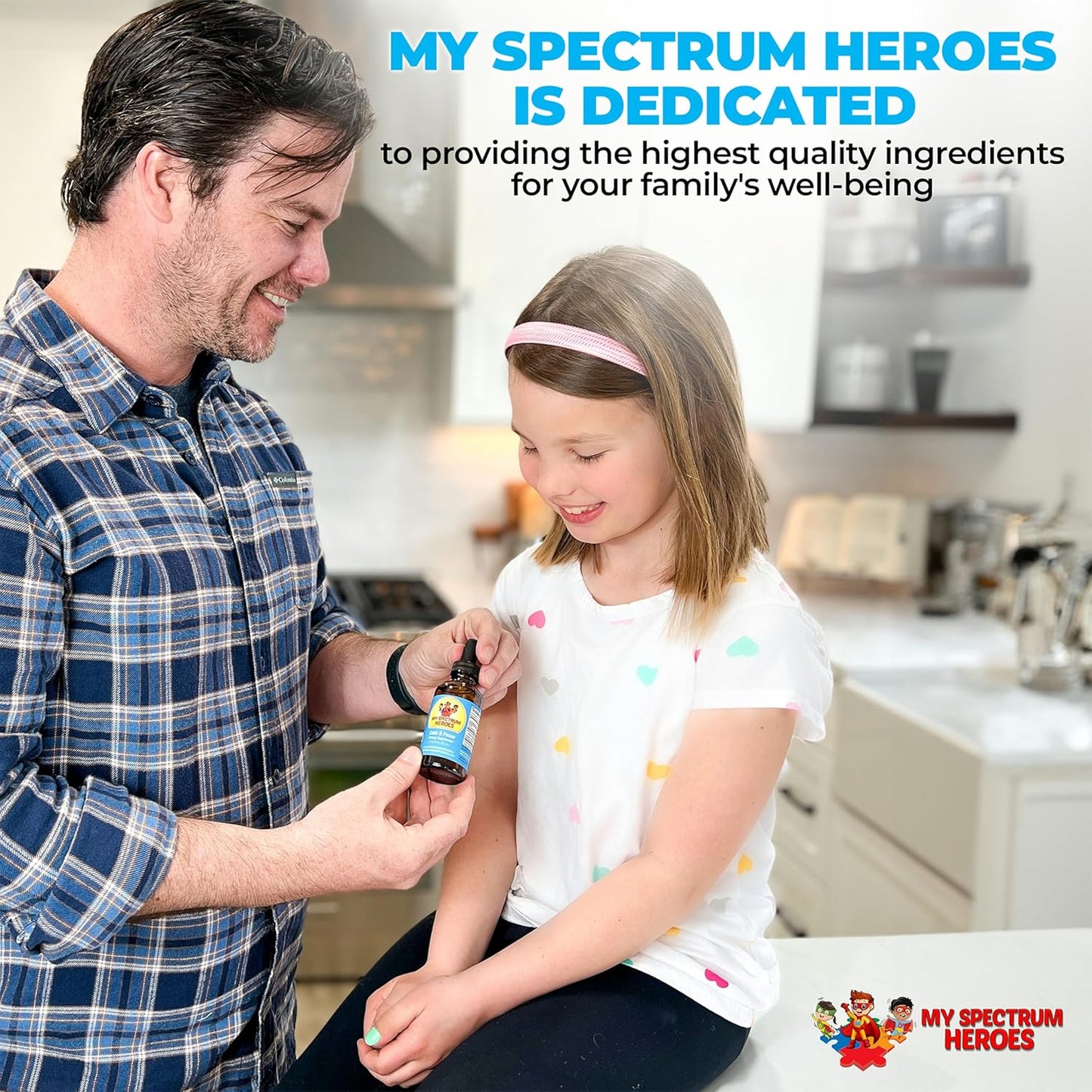 Spectrum Heroes Calm & Focus Supplement Drops with L-theanine, GABA, Huperzine A - Enhance Focus for Kids and Adults - Boost Concentration - 2.02 FL oz.