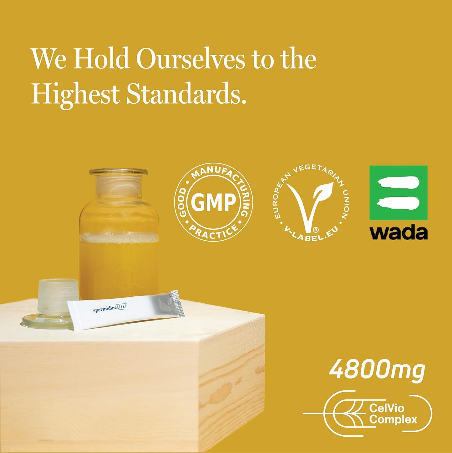 spermidineLIFE Pro+ 4300mg Supplement with High Spermidine Content, Plant-Based Wheat Germ Extract, Vegan-Friendly, 10 Sachets