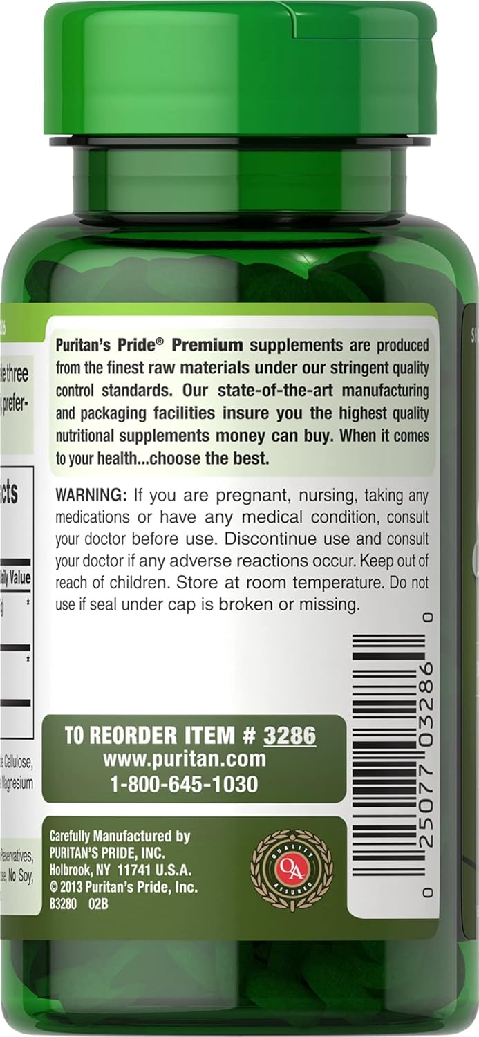Spirulina 500 mg Tablets - 100 Count by Puritan's Pride