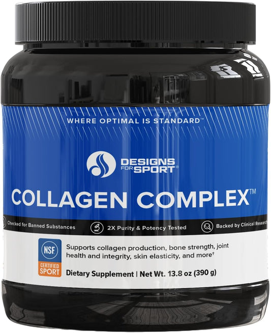 Sport Collagen Complex Powder - NSF Certified Collagen Peptides for Joints, Bone Strength, and Skin Elasticity (13.8 oz)