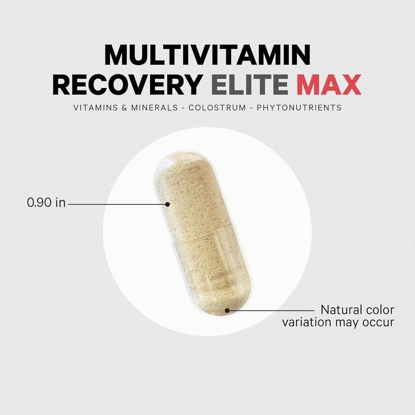 Sport Recovery Multivitamin Supplement with Vitamins, Minerals, Antioxidants - 90 Capsules