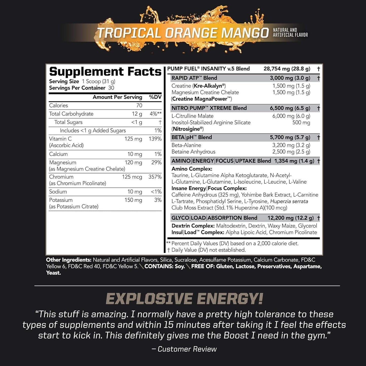 Sports Performance Bundle: PMD Sports Ultra Pump Fuel Insanity Pre Workout + CG5 Premium Creatine and L-Glutamine Powder