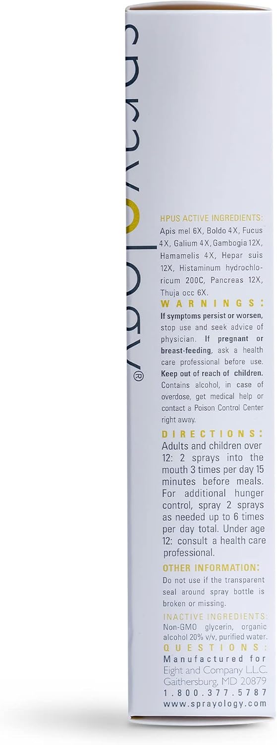 Sprayology Diet Power: Natural Weight Loss Support Spray for Water Retention and Low Energy - Gluten Free, Dairy Free, Homeopathic (1.38 fl oz)