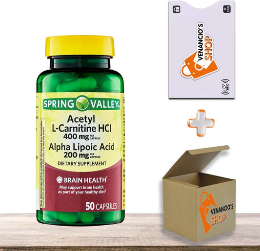 Spring Valley Acetyl L-Carnitine HCI 400 mg + Alpha Lipoic Acid 200 mg Capsules - 50 Count Pack - Venancio's Shop