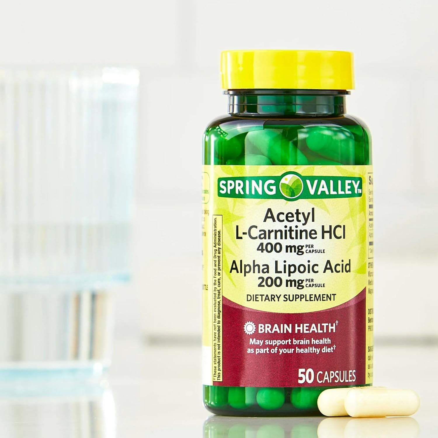 Spring Valley Acetyl L-Carnitine HCI 400 mg + Alpha Lipoic Acid 200 mg Capsules - 50 Count Pack - Venancio's Shop