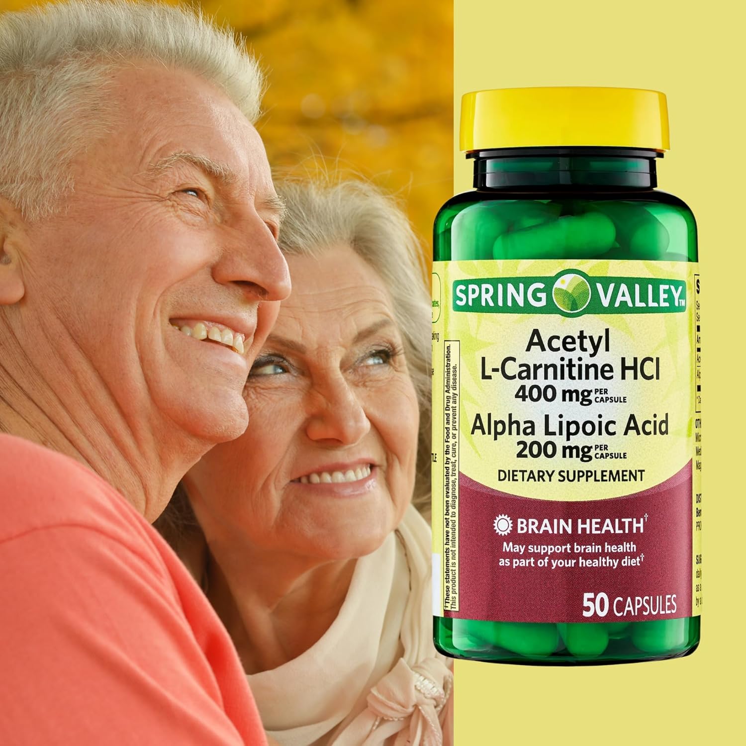 Spring Valley Acetyl L-Carnitine HCI 400 mg + Alpha Lipoic Acid 200 mg Capsules - 50 Count Pack - Venancio's Shop
