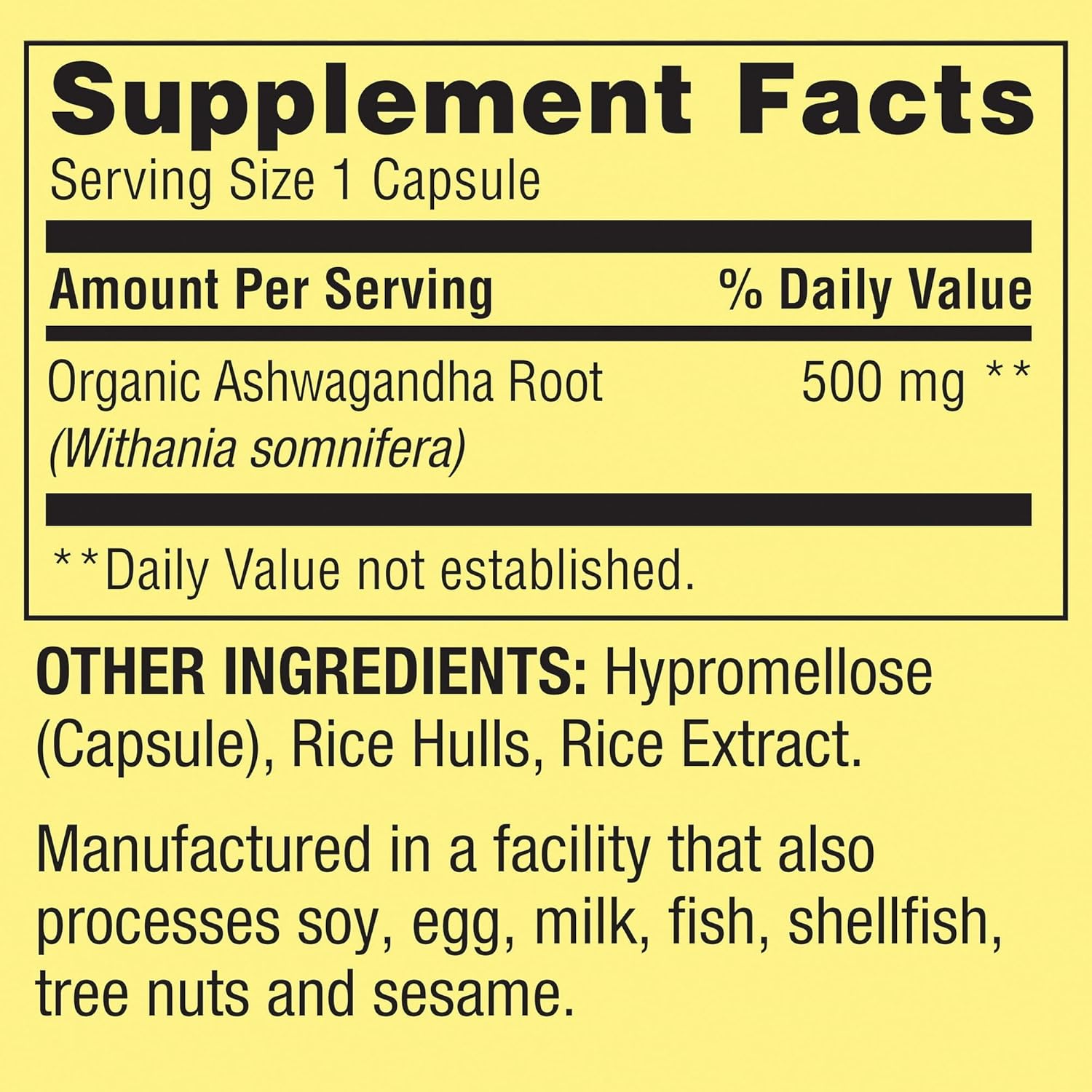 Spring Valley Ashwagandha 500mg Root Powder Capsules - Box of 1 - Fusion Shop Store