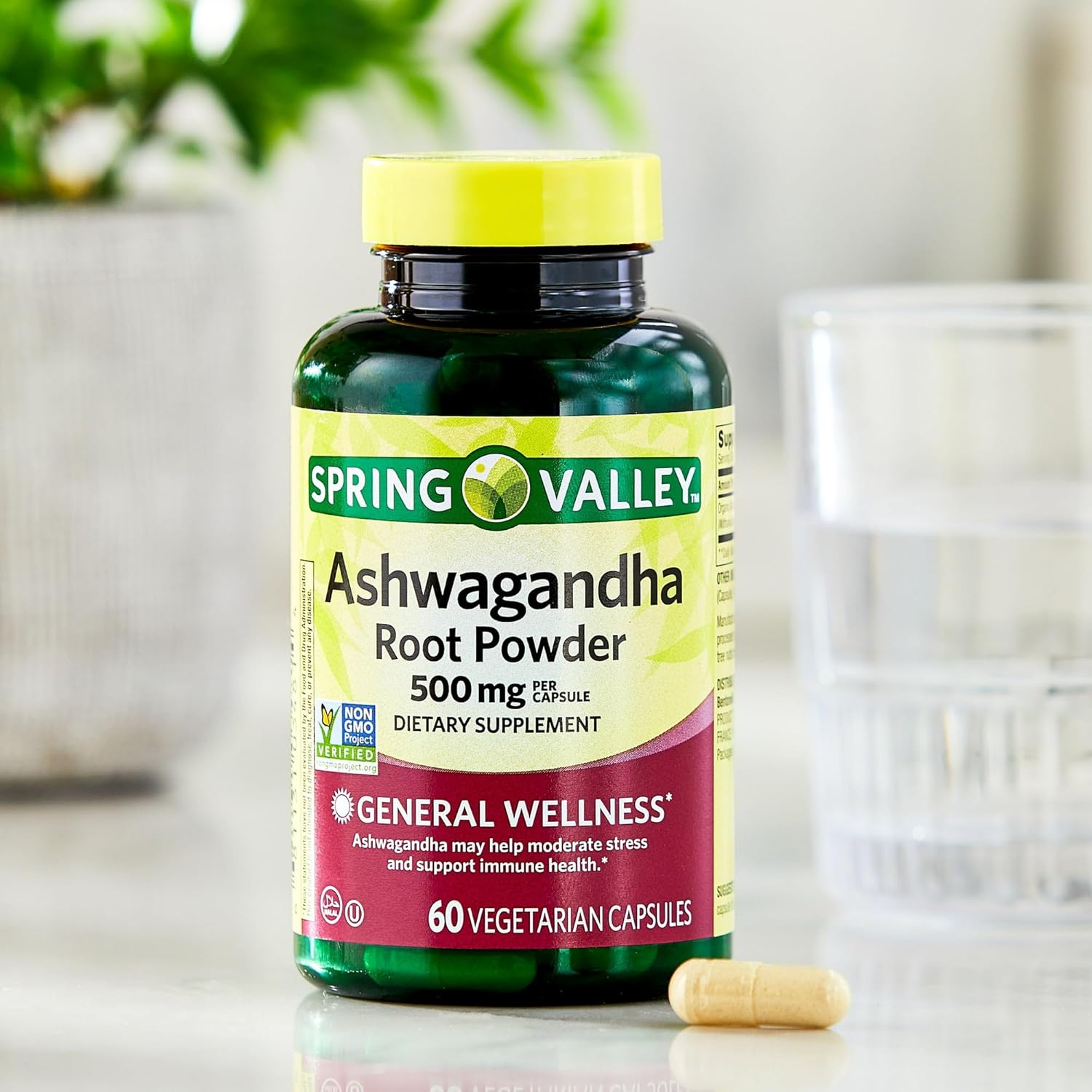 Spring Valley Ashwagandha 500mg Root Powder Capsules - Box of 1 - Fusion Shop Store