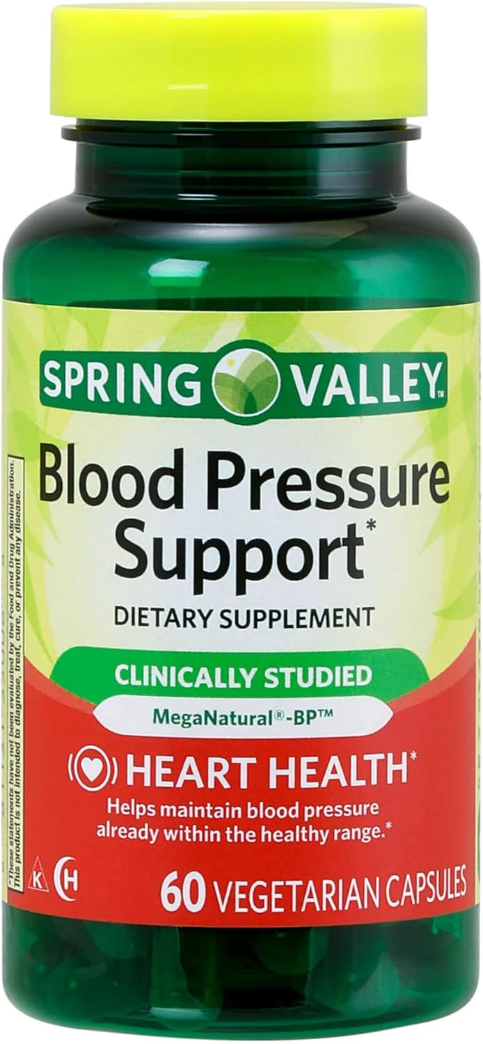 Spring Valley Blood Pressure Support Capsules - Complete A to Zinc Formula with LUAL - 60 Count
