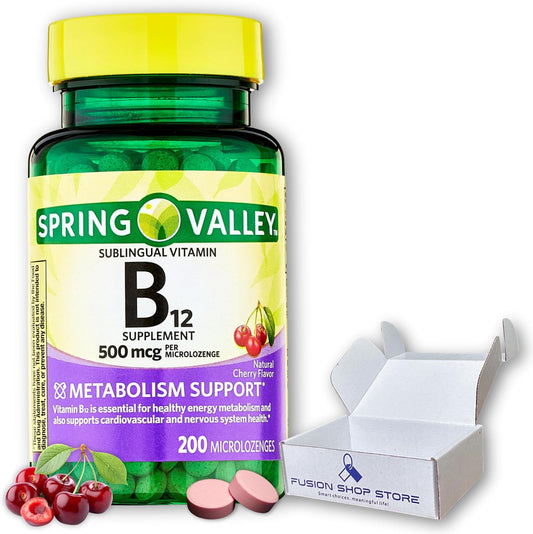 Spring Valley Cherry Flavored Sublingual B12 500 mcg - 200 ct (Pack of 1) by Fusion Shop Store