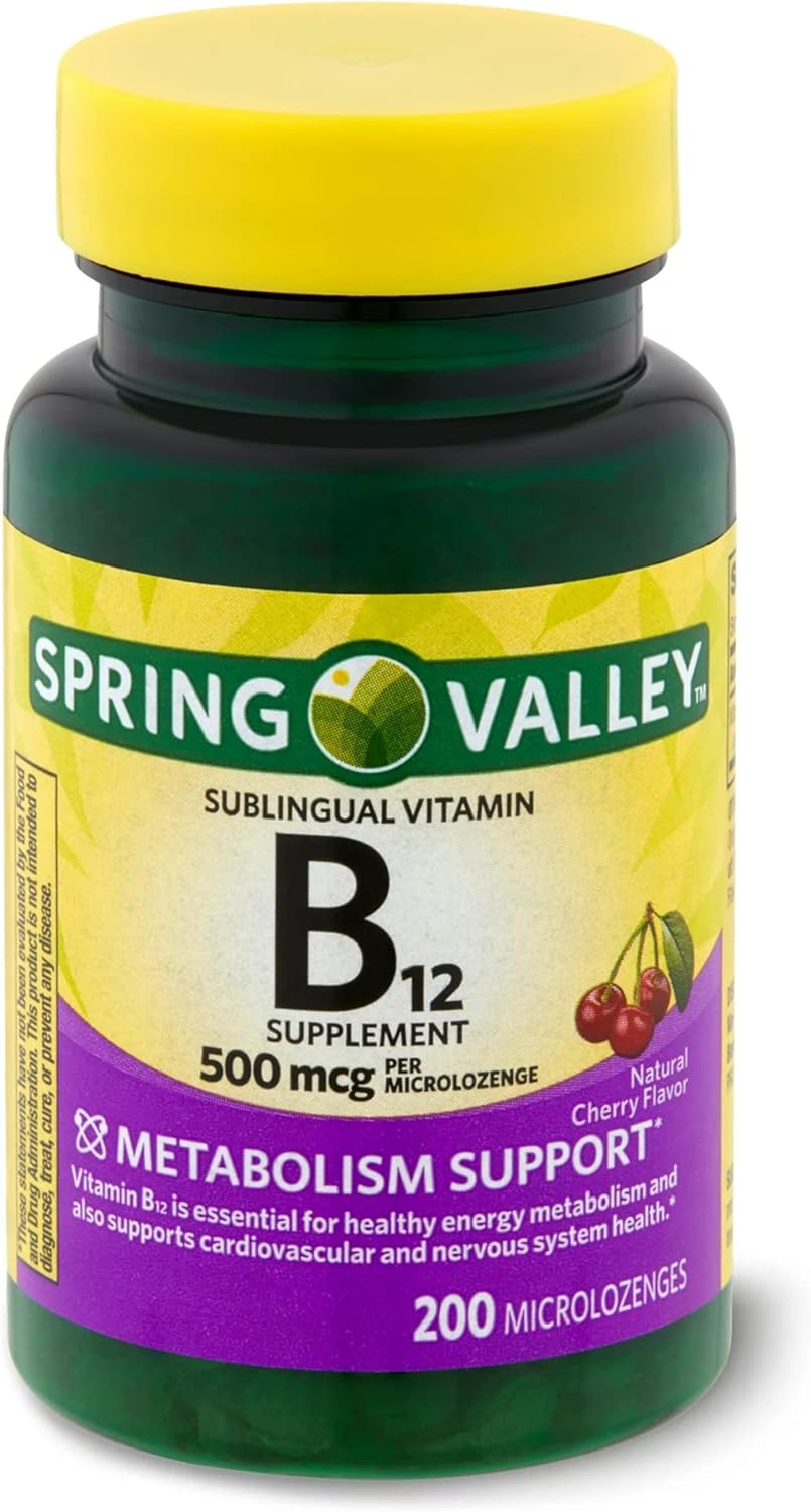 Spring Valley Cherry Flavored Sublingual B12 500 mcg - 200 ct (Pack of 1) by Fusion Shop Store
