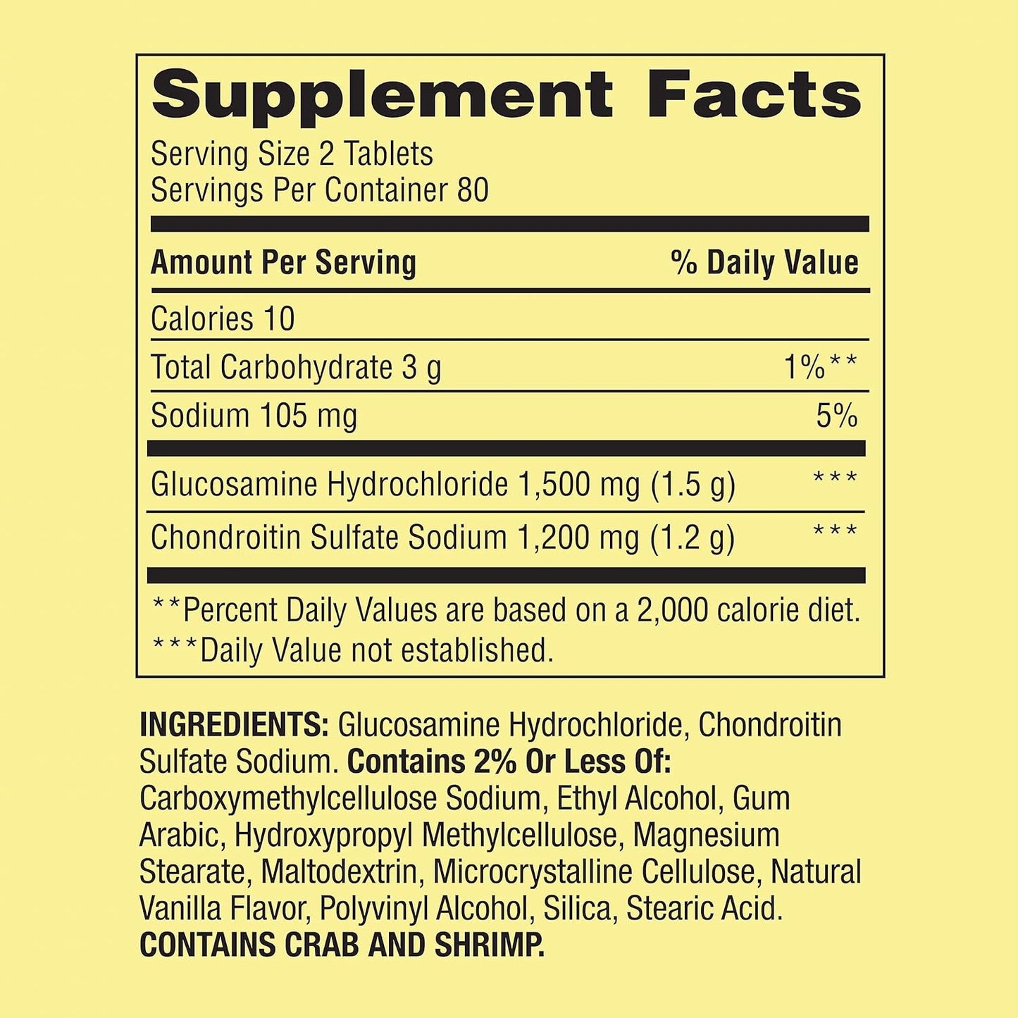 Spring Valley Glucosamine Chondroitin Triple Strength Supplement - 160 Tablets