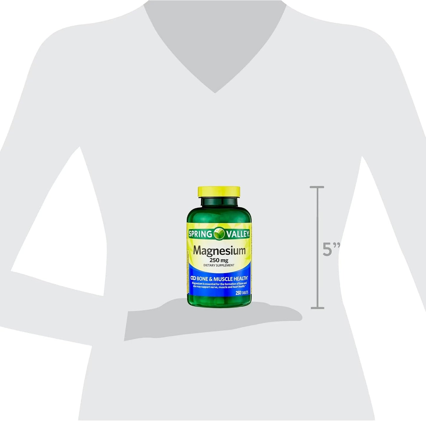 Spring Valley Magnesium Oxide 250mg Tablets - 250 Count Bundle for Women's Bone & Muscle Health - Dietary Supplement with Diabetes Decoded E-book by Lual - Best Quality Magnesium Supplement