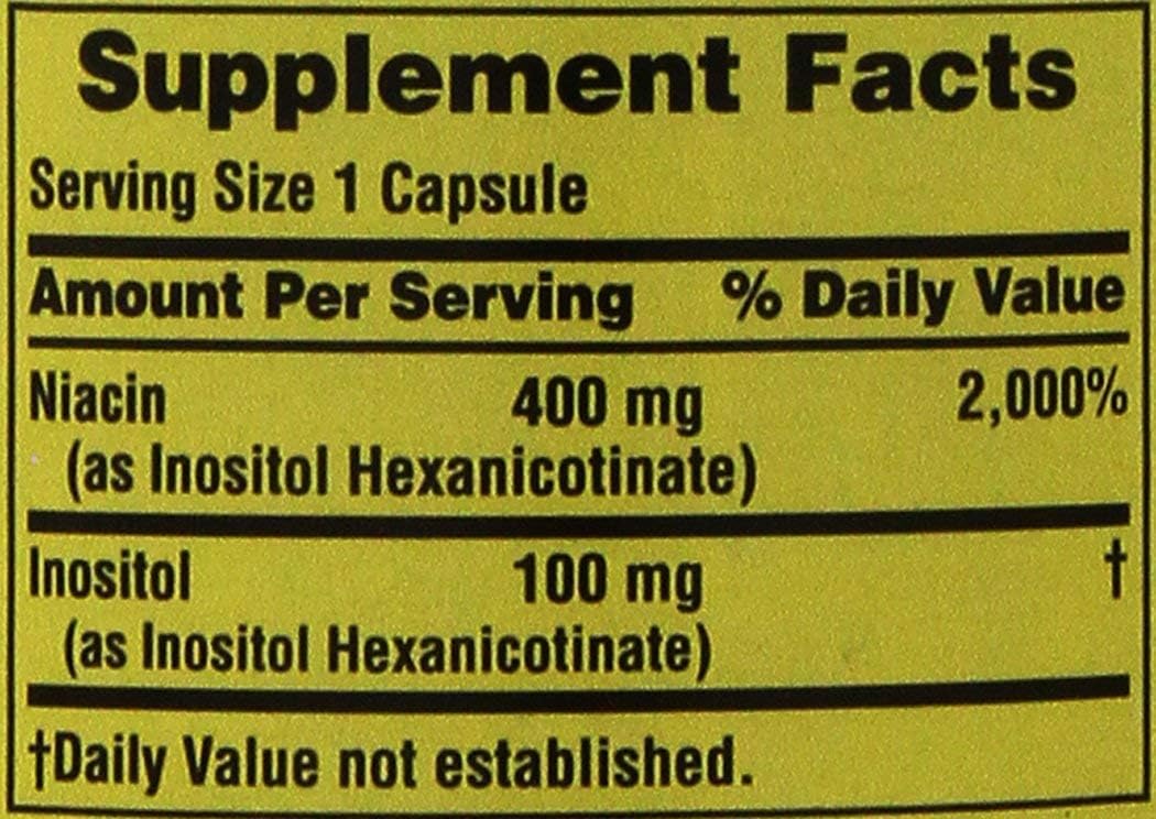 Spring Valley Niacin 500mg Capsules - Flush Free Formula, 120 Count