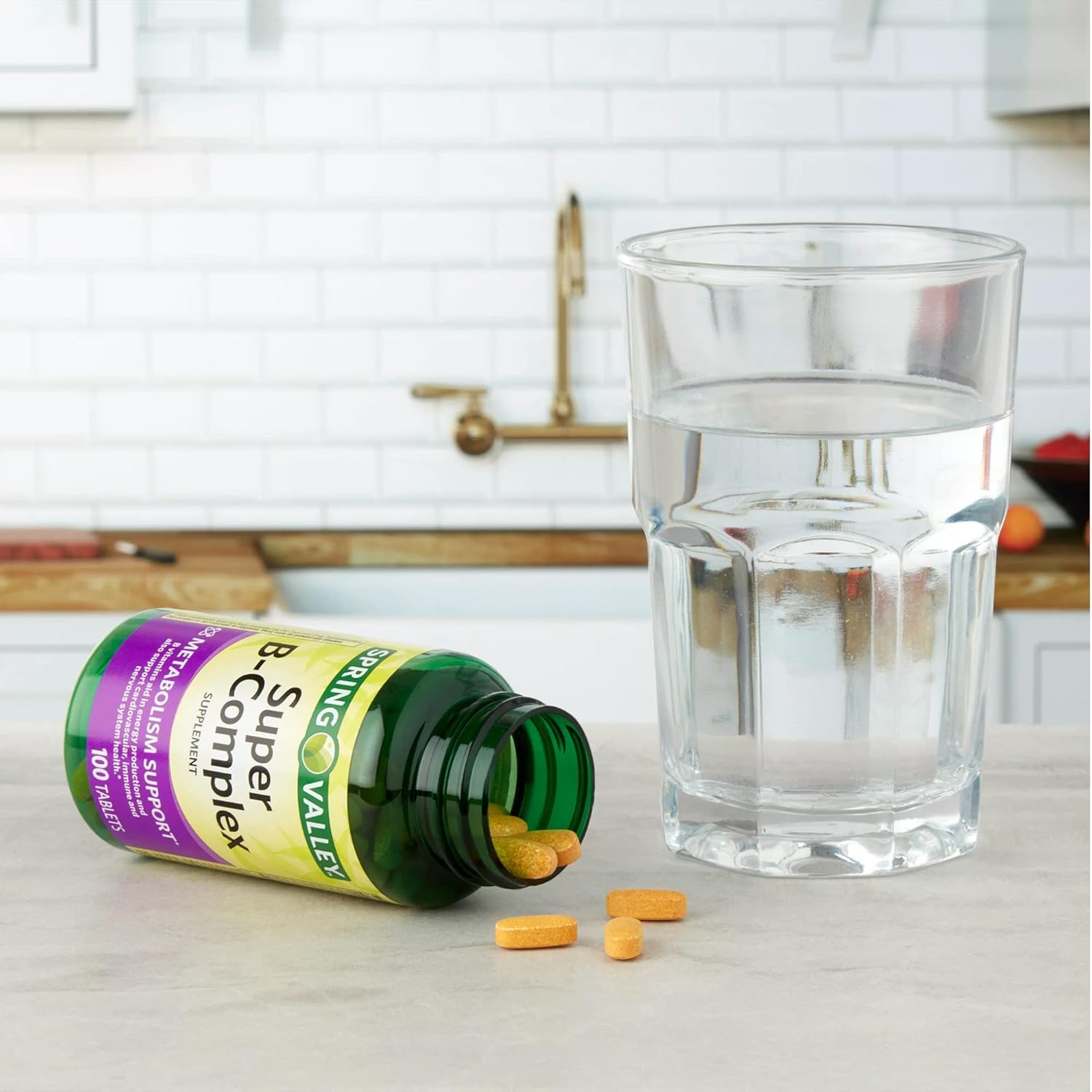 Spring Valley Super B Complex Vitamins Bundle with Lual's 45 Diabetes Decoded - 100 Tablets