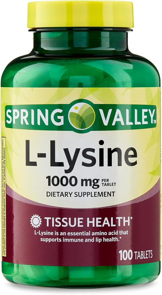 Spring Valley Super Lysine Immune Support & Healthy Skin Tablets - 1000mg, 100 Count