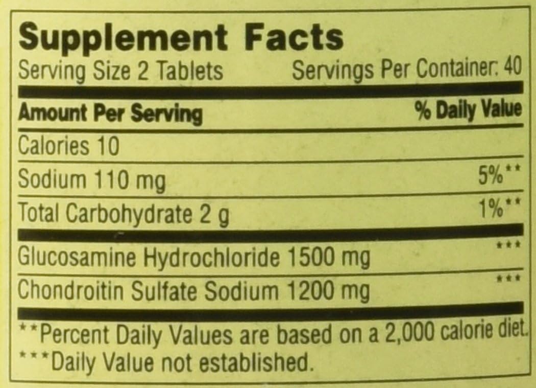 Spring Valley Triple Strength Glucosamine Chondroitin Tablets - 80 Count Bottle