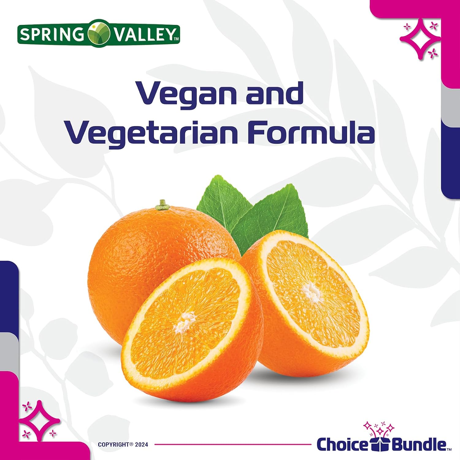 Spring Valley Ultra Strength Vitamin C Capsules 2,000 mg 120 Ct 4 pk Bundle with Vitamin Guide & Pill Container (480 Total)