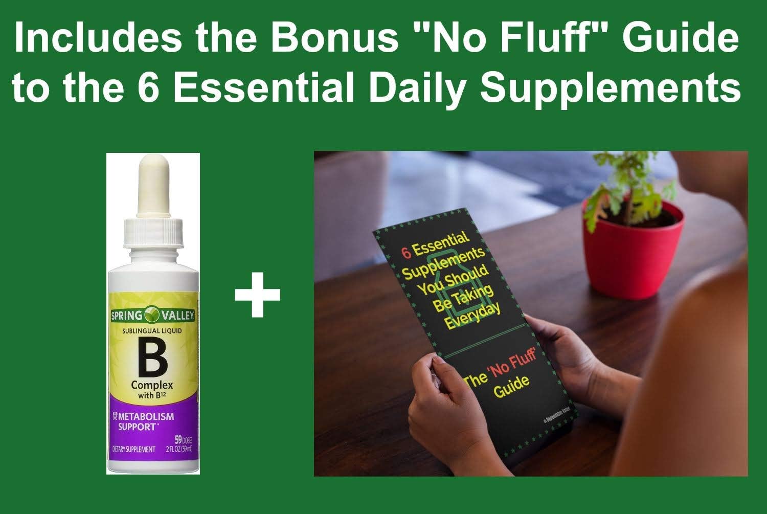 Spring Valley Vitamin B Complex Sublingual Liquid Drops for Adults - Energy Bundle with Vitamin B6, B12, Niacin, Riboflavin, Pantothenic Acid - 'No Fluff' Guide© Included - BoostGo Australia