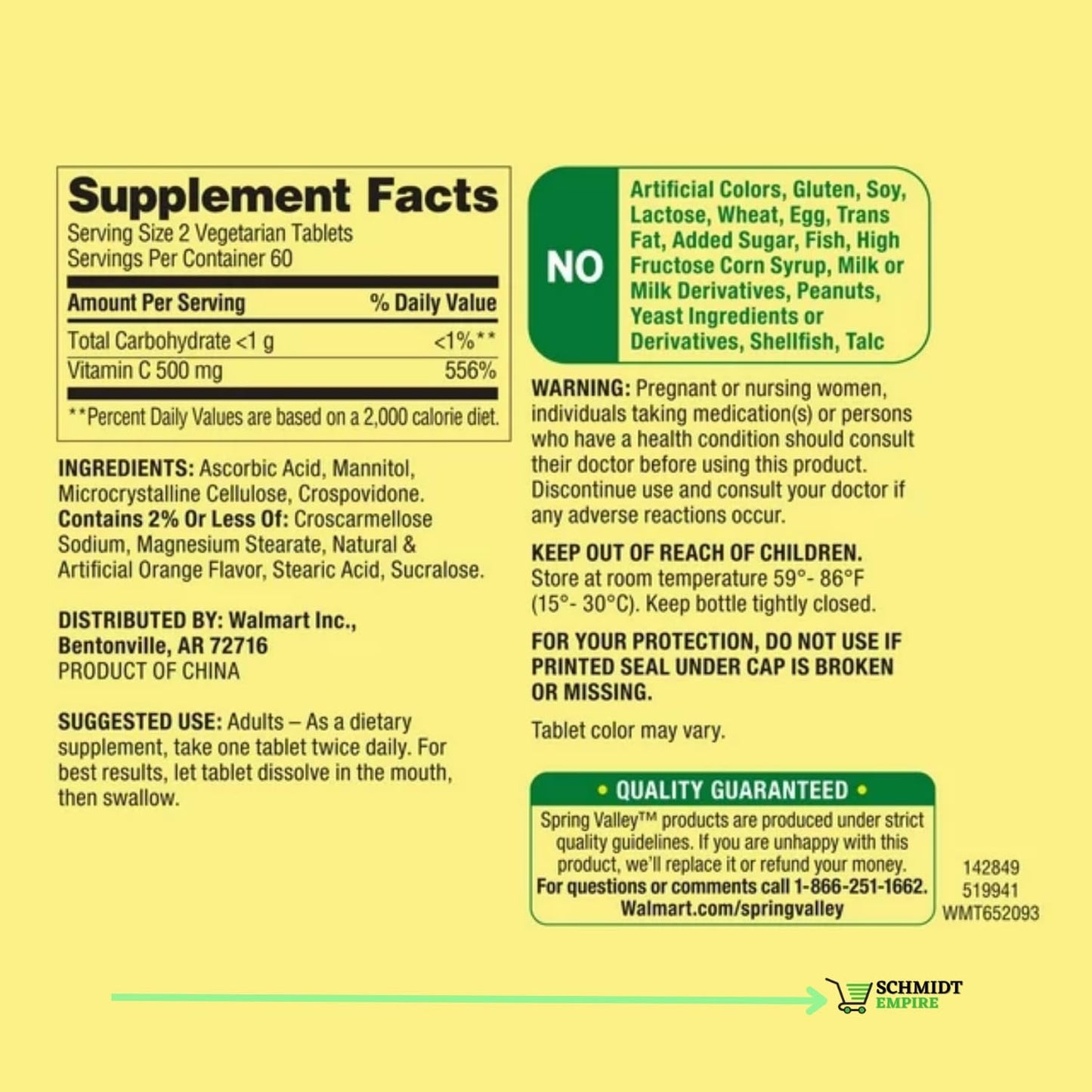 Spring Valley Vitamin C Chewable Tablets for Immune Health - 500 mg, 120 Count - Orange Flavor