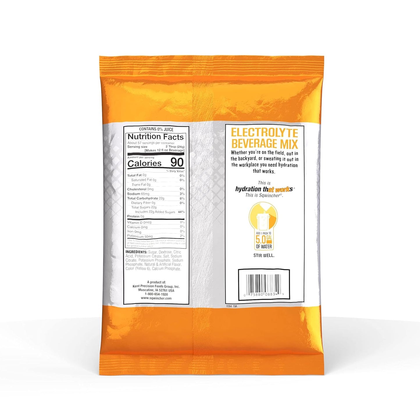 Sqwincher Orange Electrolyte Drink Powder, 47.66 oz Packet - Pack of 16