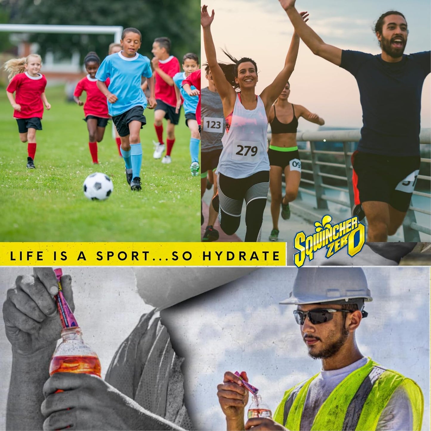 Sqwincher Zero Qwik Stik Lemon Lime Electrolyte Powder Drink Mix - 50 Pack, Sugar Free, Low Calorie, Low Sodium