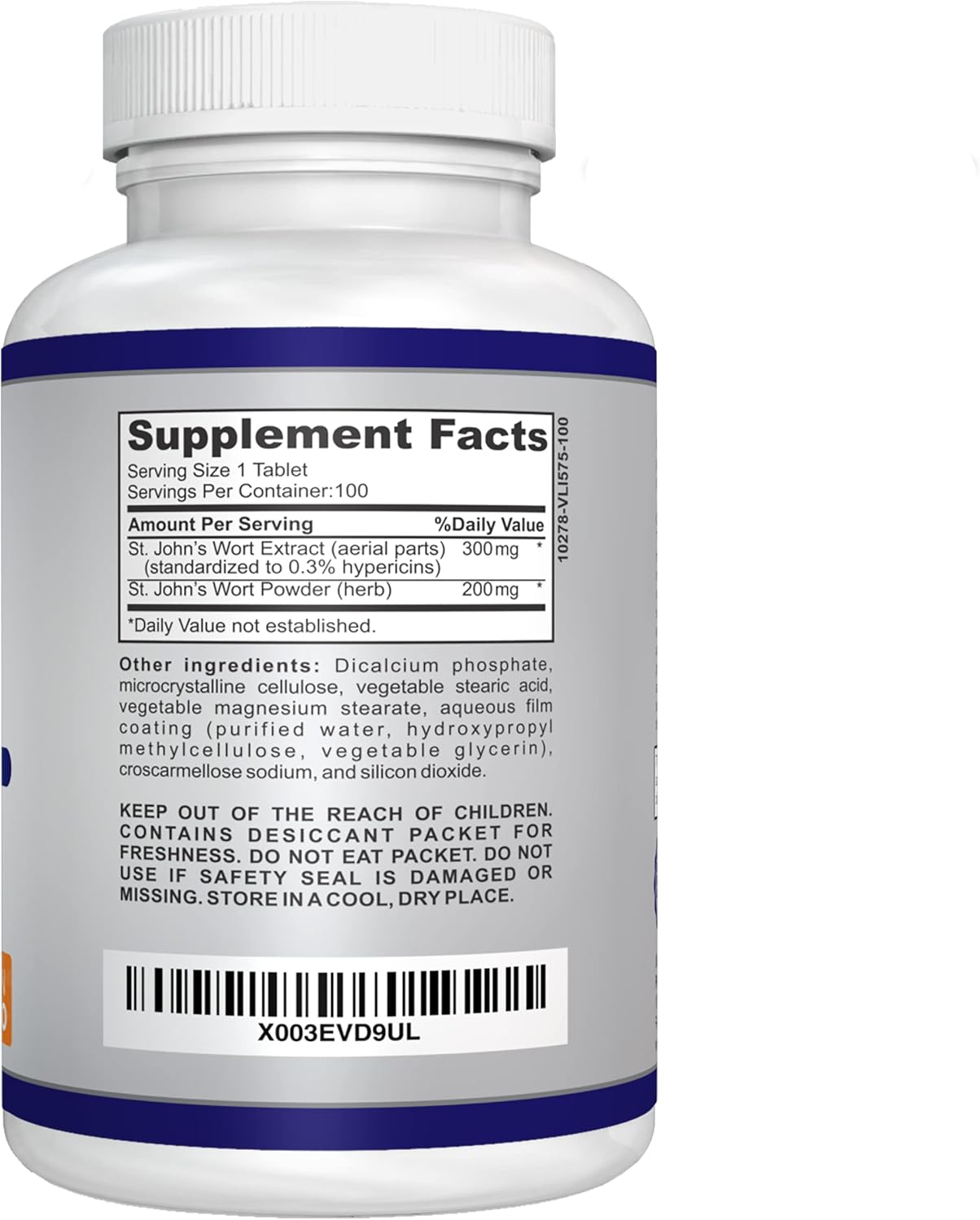 St. John's Wort 500mg Tablets - Vegan Herbal Supplement, Non-GMO, 100-Day Supply
