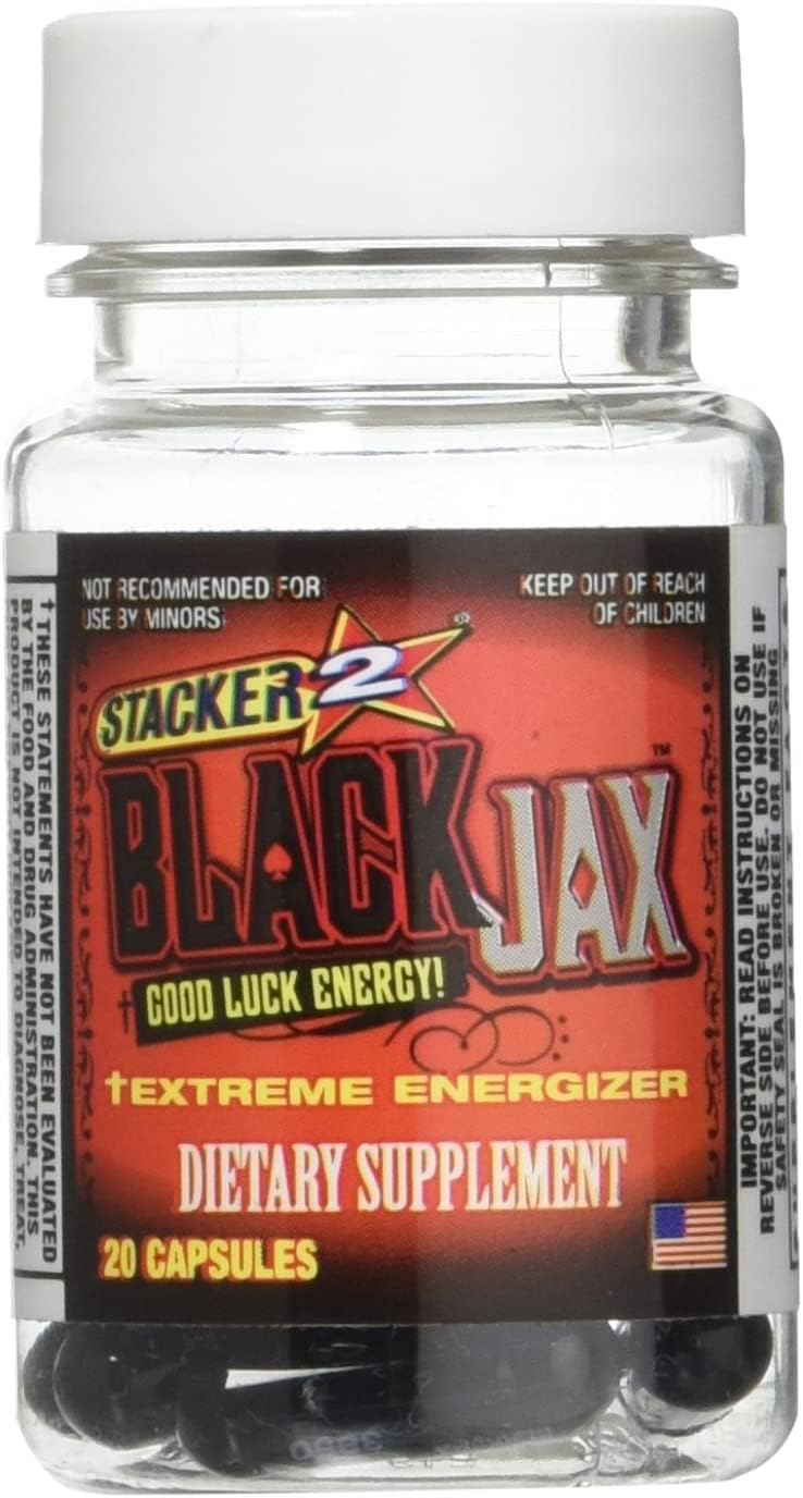 STACKER 2 Black Jax Energy Extreme Dietary Supplement - 120 Capsules (Lot of 6 Bottles)