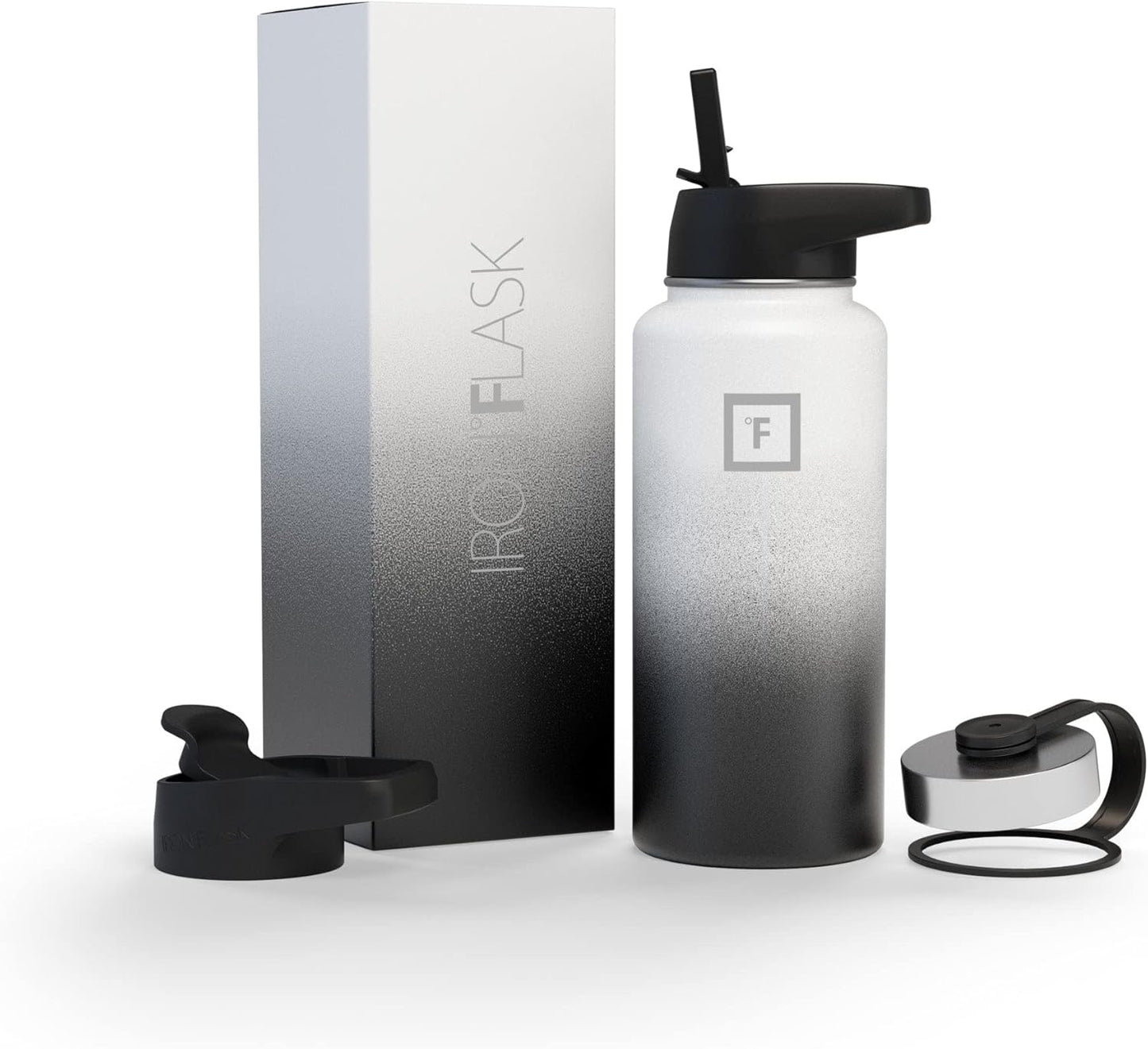 Stainless Steel 32 Oz Hydration Flask with 3 Lids for Camping & Hiking - Vacuum Insulated, Leak Proof & BPA Free