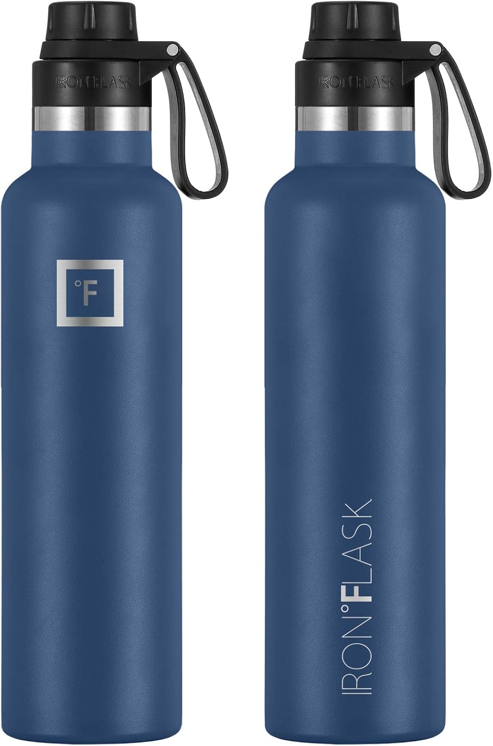 Stainless Steel Camping & Hiking Canteen with 3 Lids, Vacuum Insulated, Leak Proof, Hot & Cold, 24 Oz - Twilight Blue