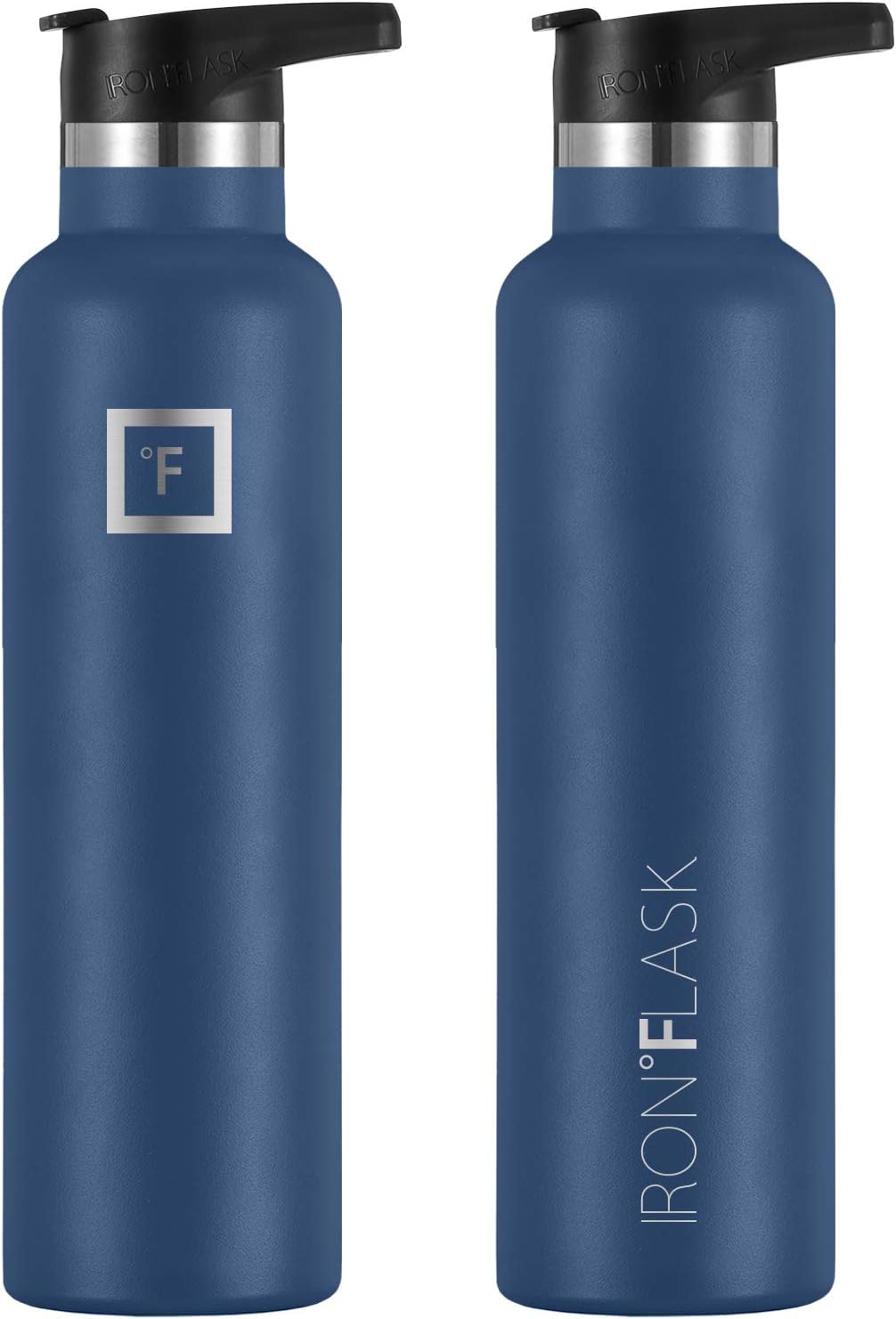 Stainless Steel Camping & Hiking Canteen with 3 Lids, Vacuum Insulated, Leak Proof, Hot & Cold, 24 Oz - Twilight Blue