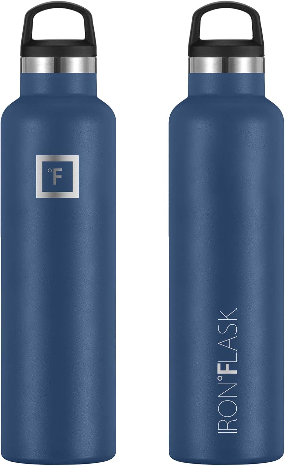 Stainless Steel Camping & Hiking Canteen with 3 Lids, Vacuum Insulated, Leak Proof, Hot & Cold, 24 Oz - Twilight Blue