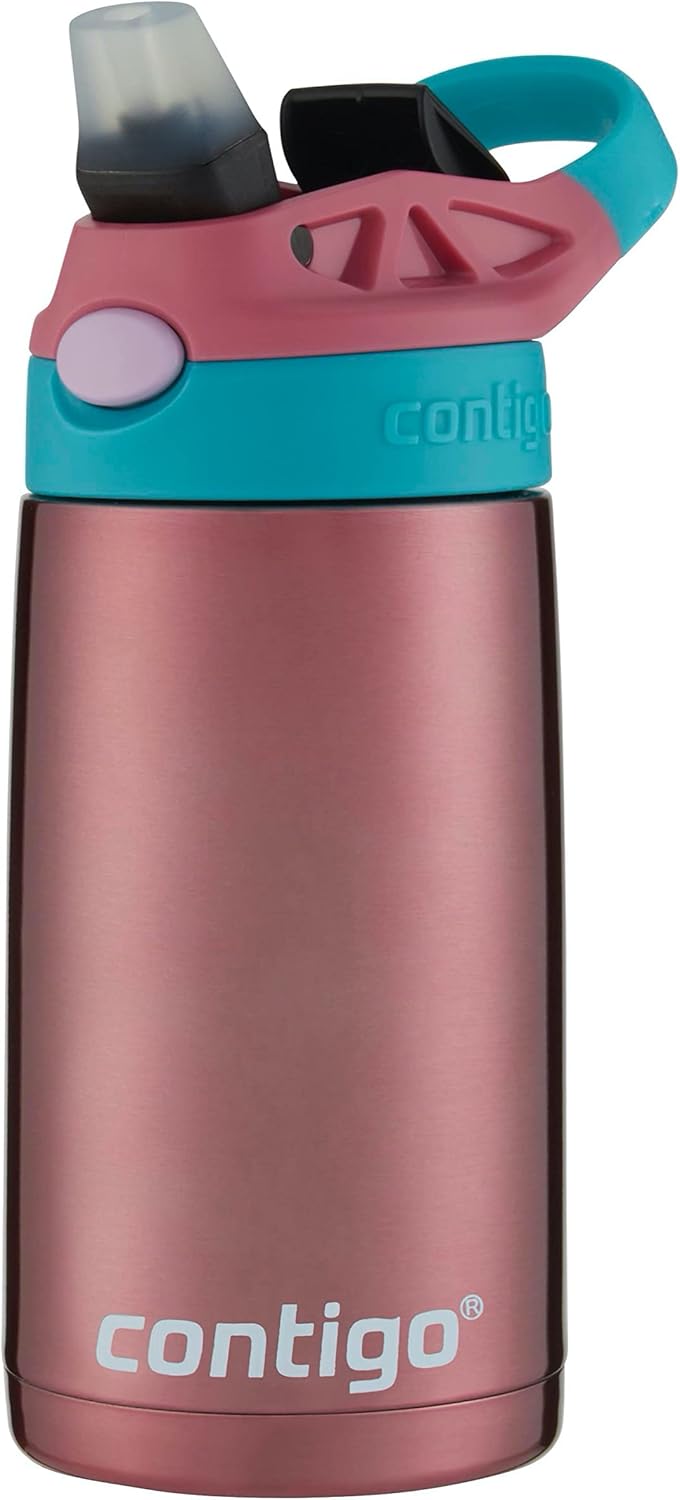 Stainless Steel Kids Water Bottle with Straw and AUTOSPOUT Lid, 13oz Capacity