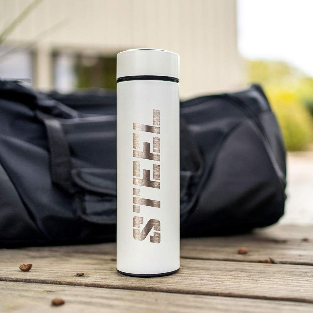 Stainless Steel Water Bottle 14oz Insulated BPA-Free by Steel Supplements