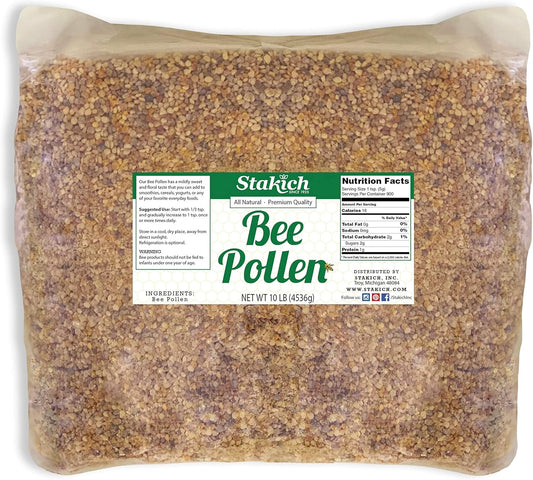 Stakich Bee Pollen - 10 Pound Pack for Natural Health and Wellness
