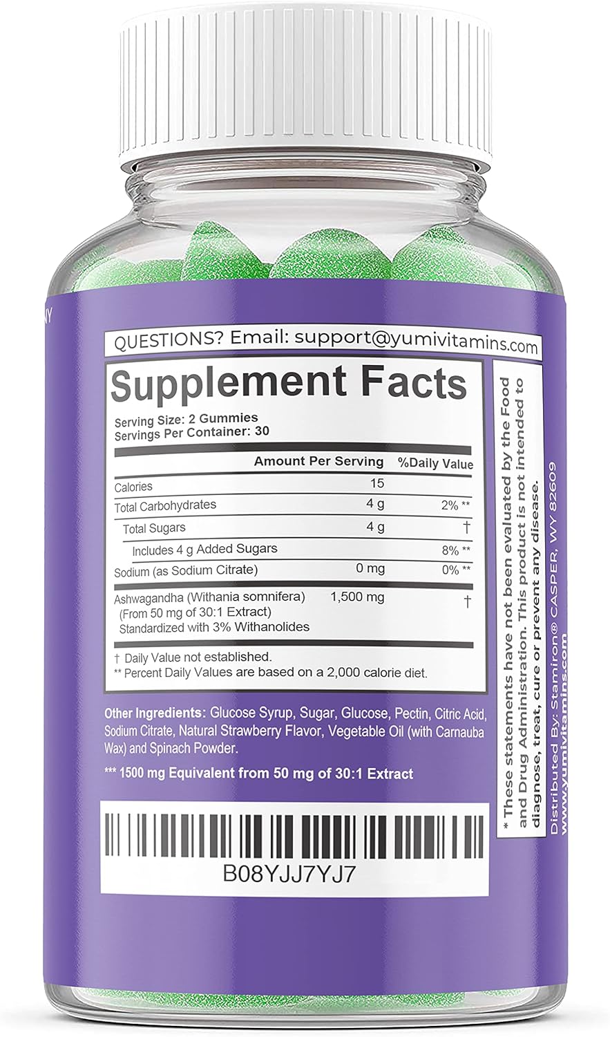 Stamiron Ashwagandha Gummy Supplements - Vegan-Friendly Formula with 60 Plant-Based Gummies - Advanced Alternative to Capsules, Tablets, and Liquid Options