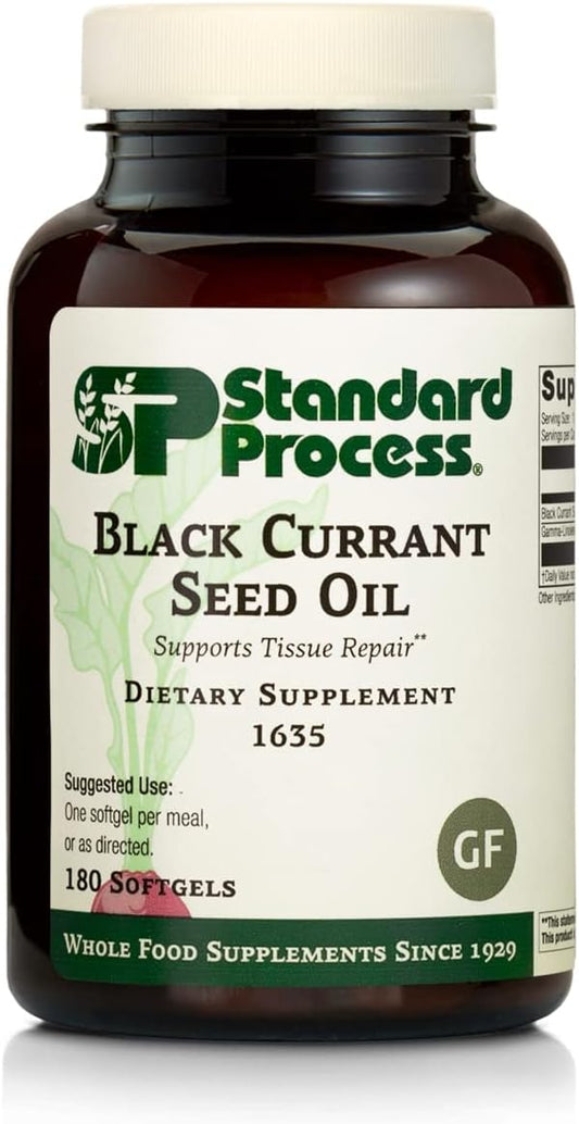 Standard Process Black Currant Seed Oil Softgels - Immune & Blood Flow Support with Whole-Food Blend - 180 Softgels