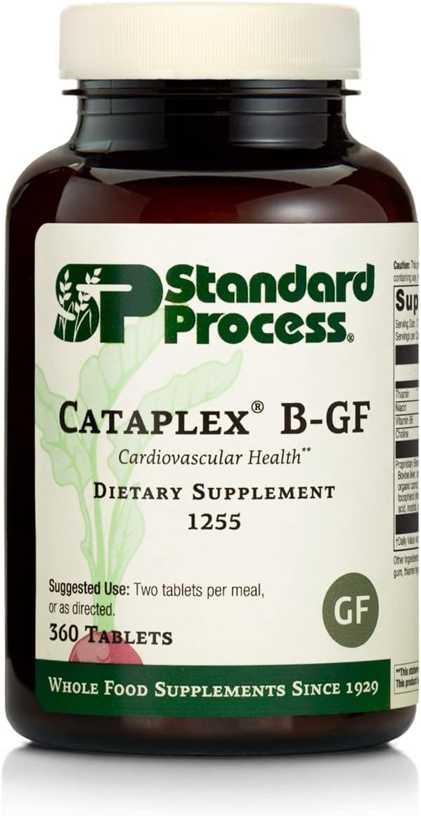 Standard Process Cataplex B GF - Gluten-Free Whole Food Formula for Metabolic, Cardiovascular, and Nervous System Health - 360 Tablets
