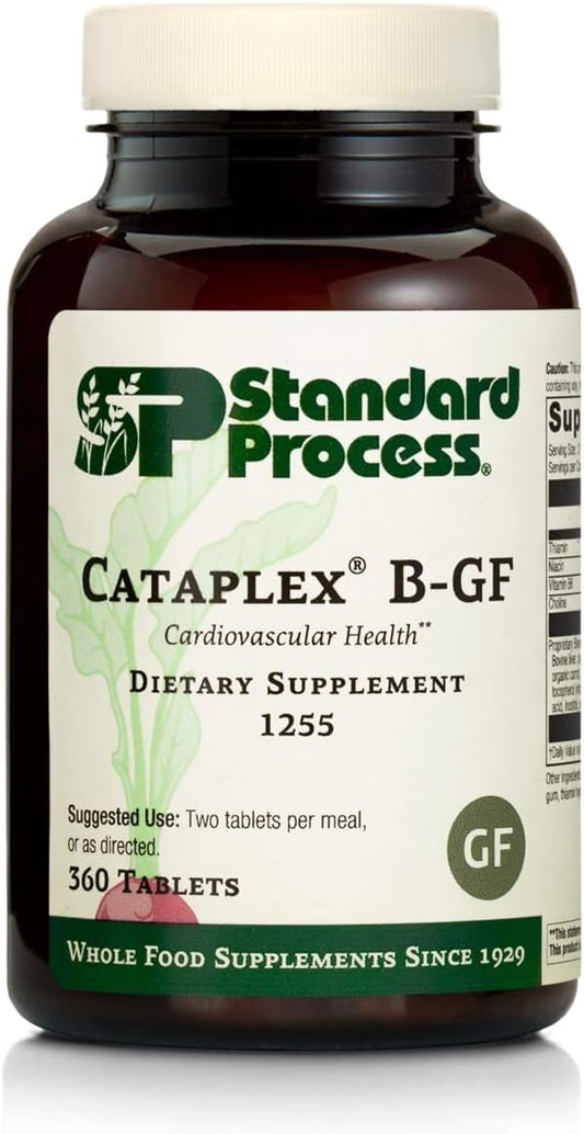 Standard Process Cataplex B GF - Gluten-Free Whole Food Formula for Metabolic, Cardiovascular, and Nervous System Health - 360 Tablets