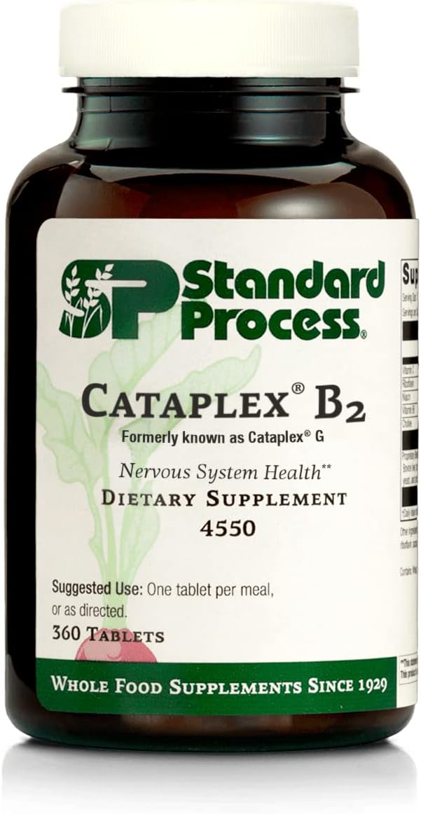 Standard Process Cataplex B2 - Whole Food Nervous System Support Supplement with Calcium, Riboflavin, Choline - 360 Tablets