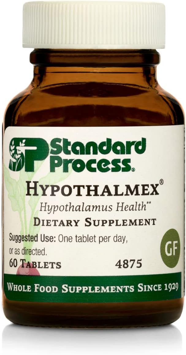 Standard Process Hypothalmex - Whole Food Brain Support Supplement - 60 Tablets with Magnesium Citrate and Calcium
