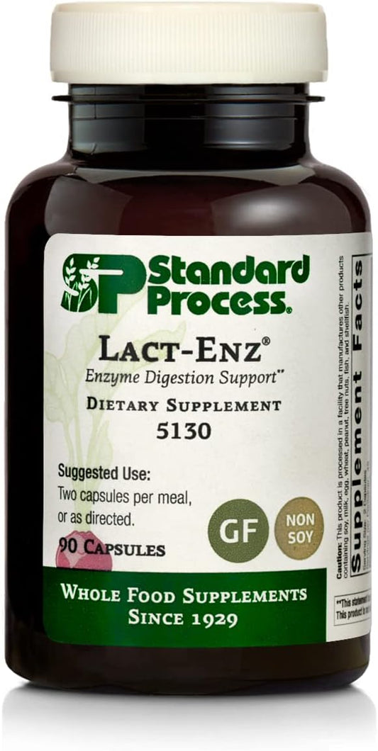 Standard Process Lact-ENZ Capsules - Whole Food Immune Support and Digestive Health with Probiotics and Enzymes - 90 Count