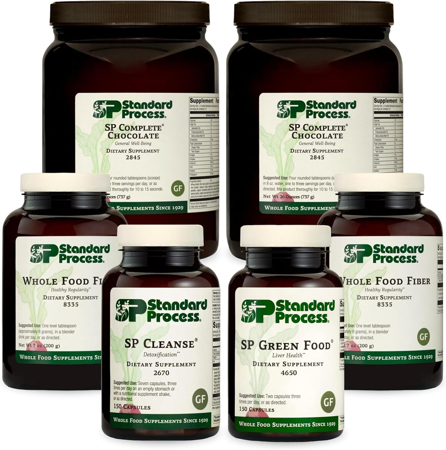 Standard Process Purification Kit: Detox & Liver Support with Milk Thistle, Whey Protein, Fiber, Choline, and Calcium - SP Complete Chocolate & Whole Food Fiber