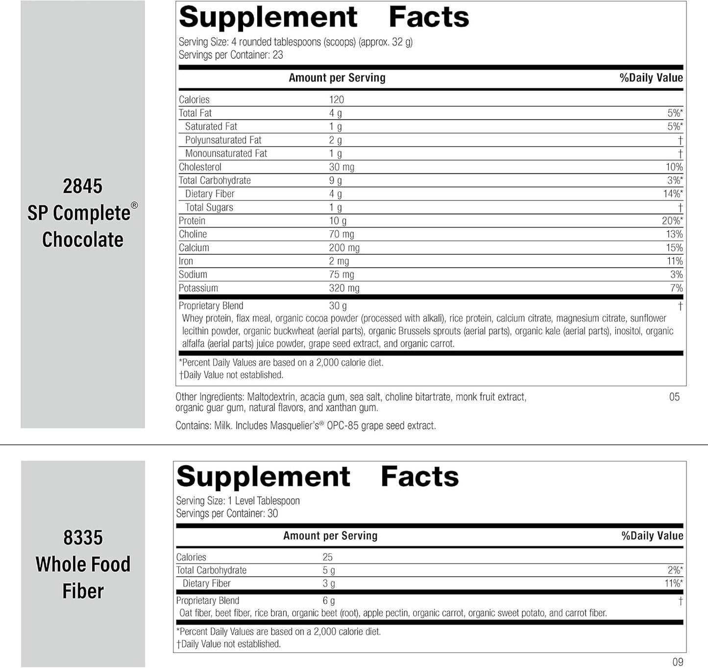 Standard Process Purification Kit: Detox & Liver Support with Milk Thistle, Whey Protein, Fiber, Choline, and Calcium - SP Complete Chocolate & Whole Food Fiber