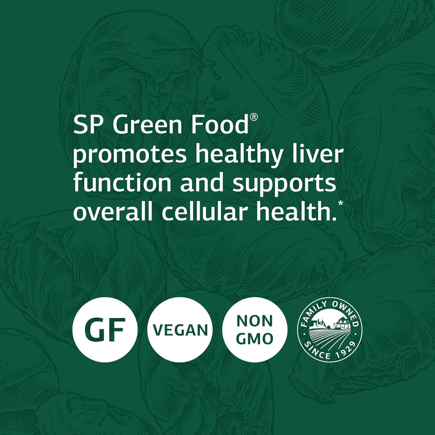 Standard Process SP Green Food Capsules - Whole Food Support for Metabolism, Cholesterol, Toxins, Liver - Alfalfa, Buckwheat, Barley, Brussels Sprouts, Kale - Vegetarian, Gluten Free - 150 Count